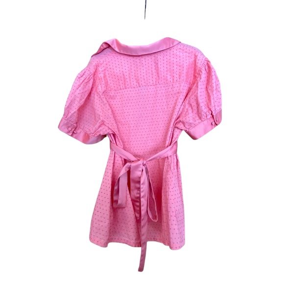 Apt 9 Women’s Pink Babydoll Tie Back Top Puff Sleeve Y2K Style Sleeveless Blouse - Picture 2 of 8